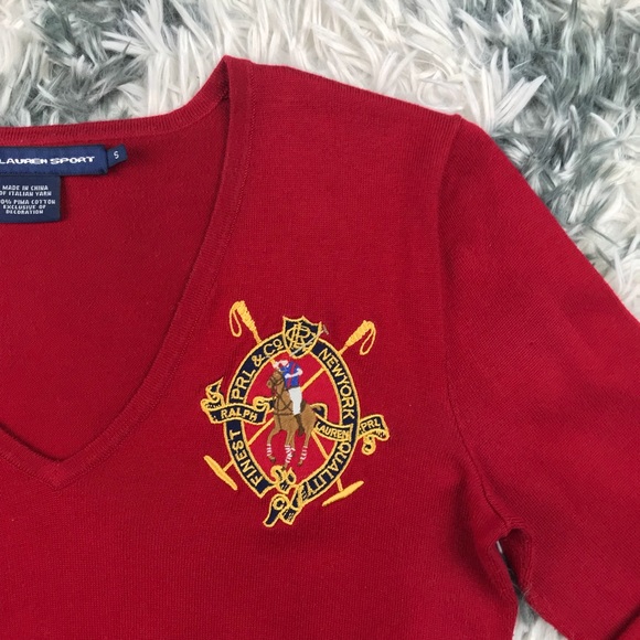 Ralph Lauren Sport Women’s Sweater Small Red - Picture 2 of 8